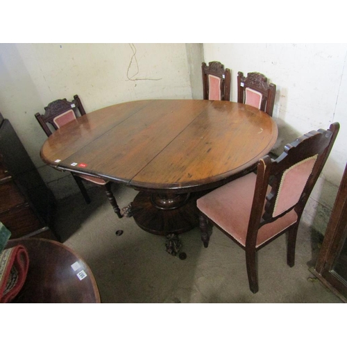 555 - VICTORIAN DINING TABLE AND CHAIRS