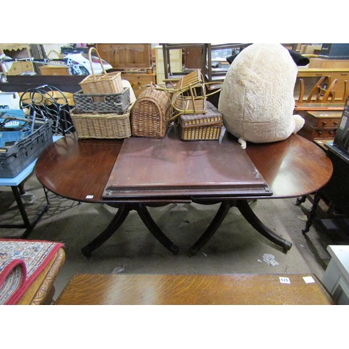 579 - MAHOGANY D END DINING TABLE