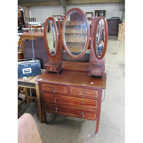 586 - EDWARDIAN INLAID DRESSING TABLE