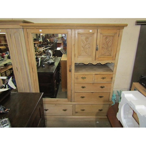 612 - VICTORIAN PINE WARDROBE