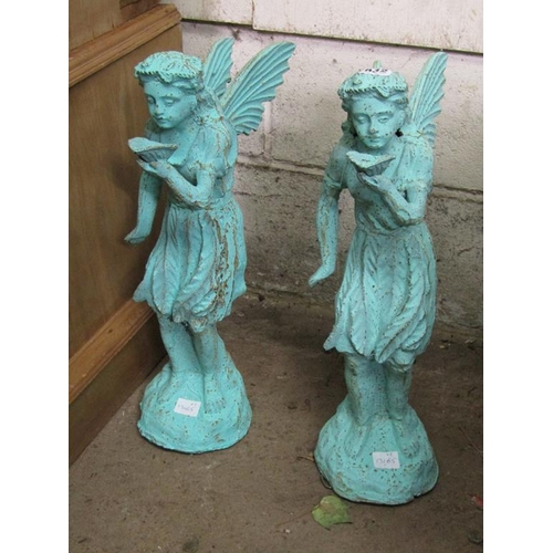 632 - TWO CAST IRON FAIRIES