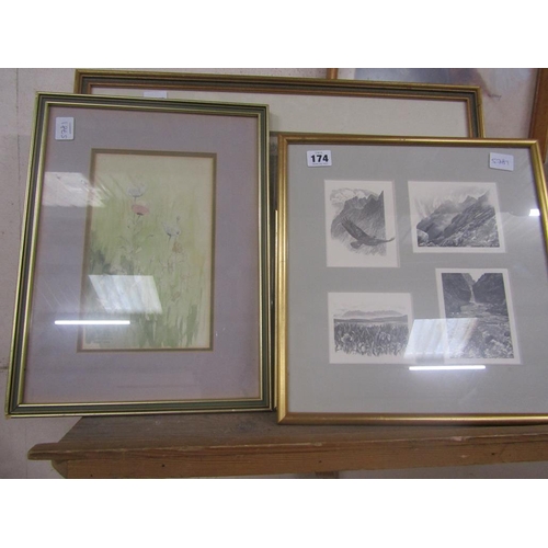 174 - COLLECTION OF FRAMED WATERCOLOURS AND PRINTS