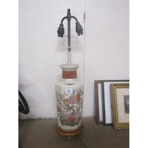 21 - JAPANESE PORCELAIN TABLE LAMP