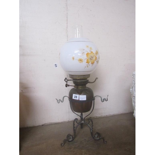 28 - OIL LAMP ON STAND