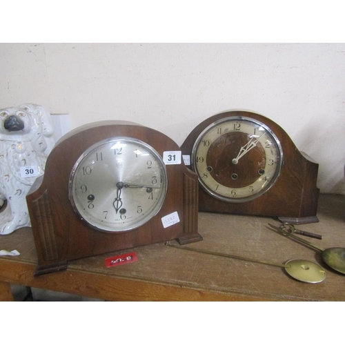 31 - TWO MANTEL CLOCKS