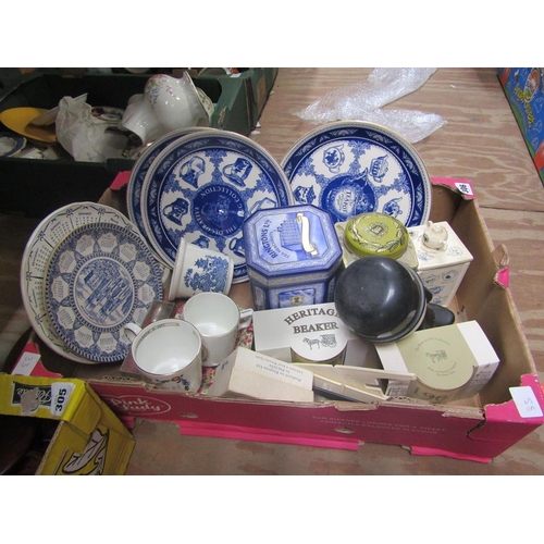 306 - BOX OF MIXED CERAMICS - RINGTONS