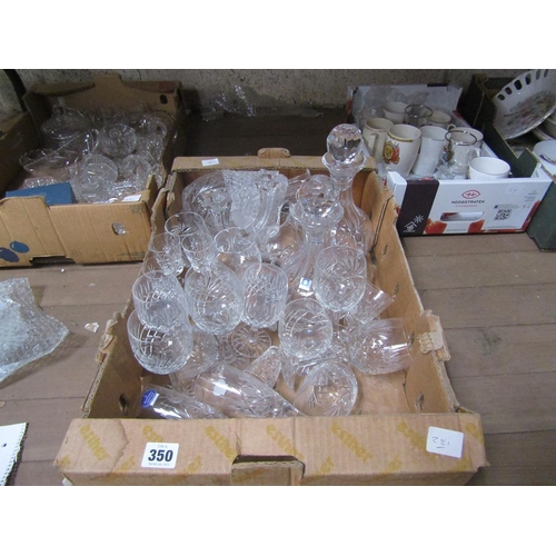 350 - CRYSTAL GLASS DECANTERS ETC