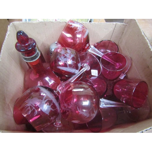 376 - COLLECTION OF CRANBERRY GLASS