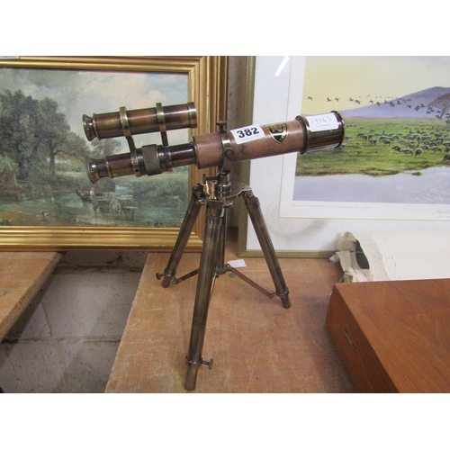 382 - BRASS TELESCOPE ON STAND