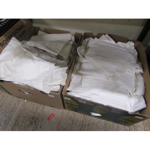 406 - TWO BOXES OF LINEN