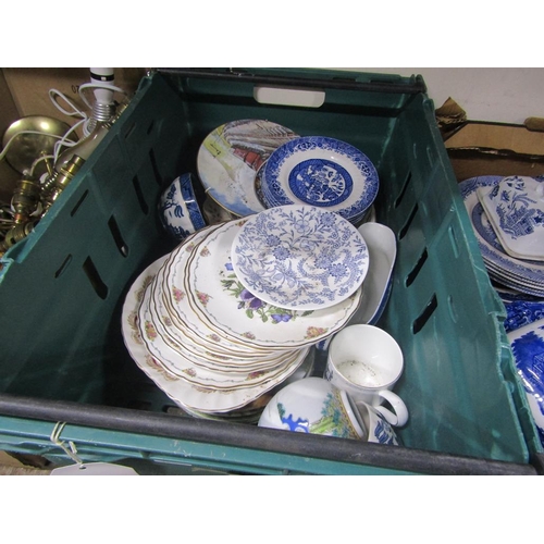 409 - BOX OF PLATES AND TEAWARES