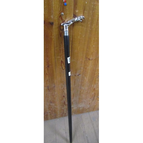 435 - WALKING CANE WITH JAGUAR TYPE MASCOT HANDLE