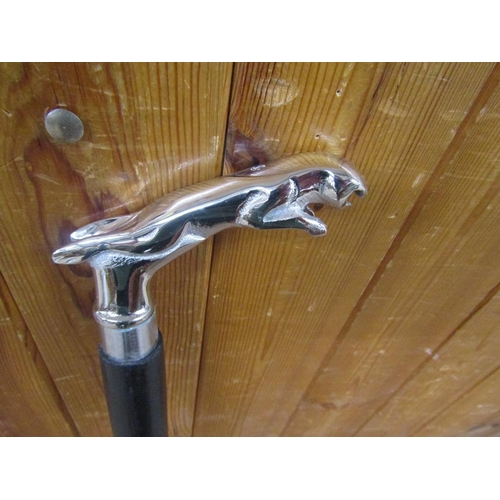 435 - WALKING CANE WITH JAGUAR TYPE MASCOT HANDLE