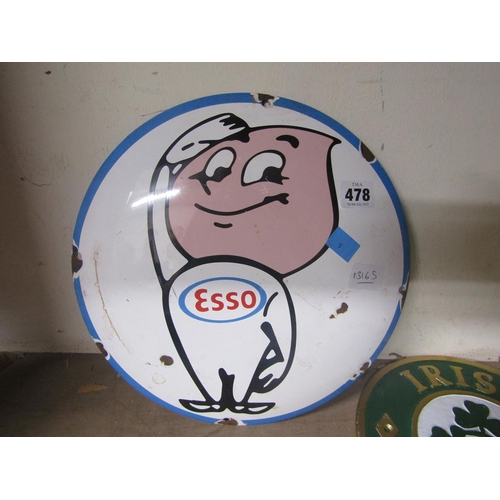 478 - REPROI ENAMEL ESSO SIGN