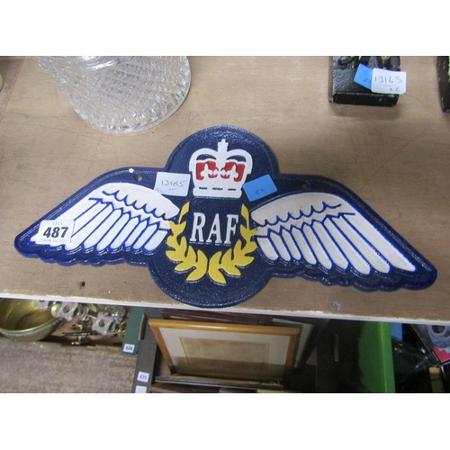 487 - REPRO CAST IRON RAF SIGN