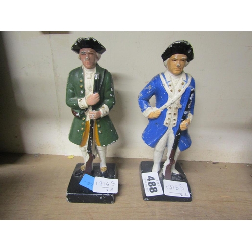 488 - PAIR OF CAST IRONSOLDIERS