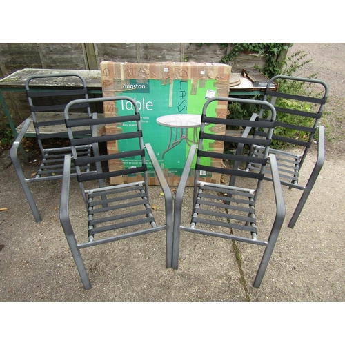 1000 - GARDEN TABLE AND FOUR CHAIRS