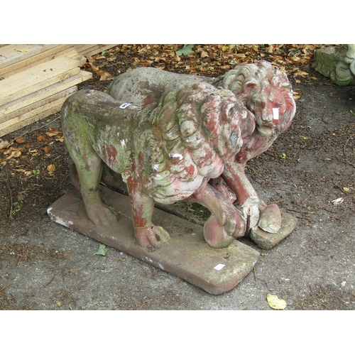 997 - TWO CONCRETE LIONS