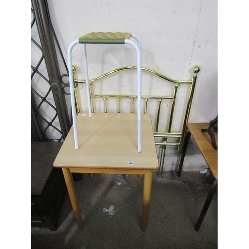 656 - TABLE, STOOL, HEADBOARD