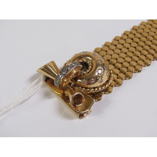 1370A - JAEGER LECOULTRE GOLD COCKTAIL WATCH IN THE FORM OF A BELT SET WITH DIAMONDS 94.5g TOTAL