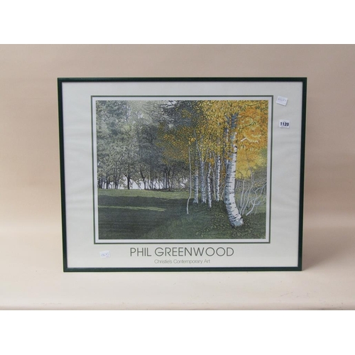 1120 - PHIL GREENWOOD - LIMITED EDITION COLOURED PRINT POSTER FROM CHRISTIES CONTEMPORARY ART, F/G, 46CM X ... 