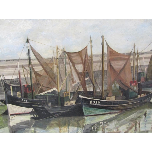 1144 - P SIBILLE 1954 - PAIR, OSTENDE, OIL ON CANVAS, FRAMED, 39CM X 49CM & 49CM X 59CM