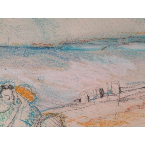 1181 - VIVIENNE CHAIKIN TORTOLANI - SEAFORD SUSSEX, OIL PASTEL, F/G, 11CM X 22CM