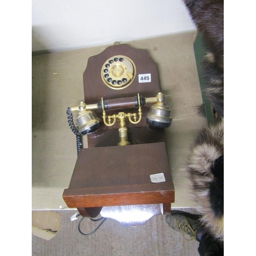 445 - VINTAGE STYLE MOUNTED WALL TELEPHONE