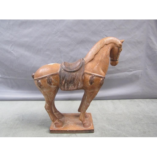 1217 - TANG STYLE POTTERY HORSE, 41CM H