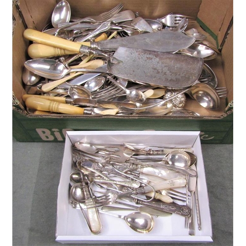 1663 - BOX OF SILVER PLATE CUTLERY