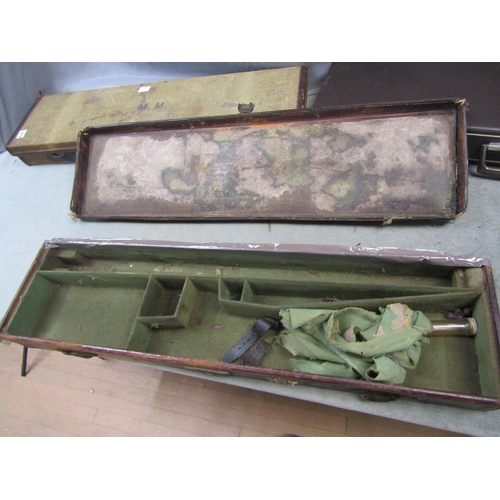 1279 - THREE OLD GUN CASES, 82CM L