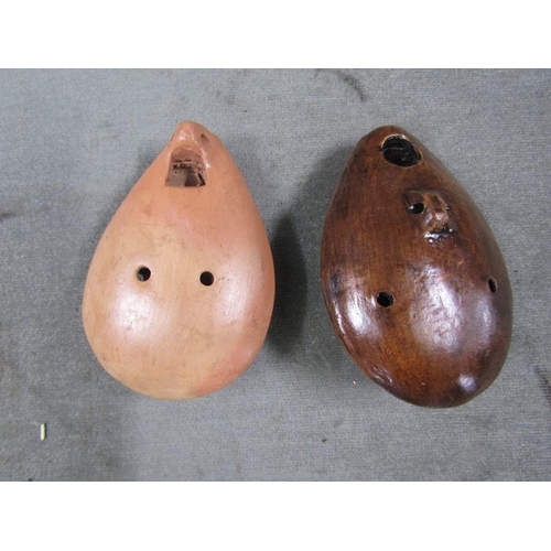 1315 - TWO CERAMIC WHISTLES, 10CM W