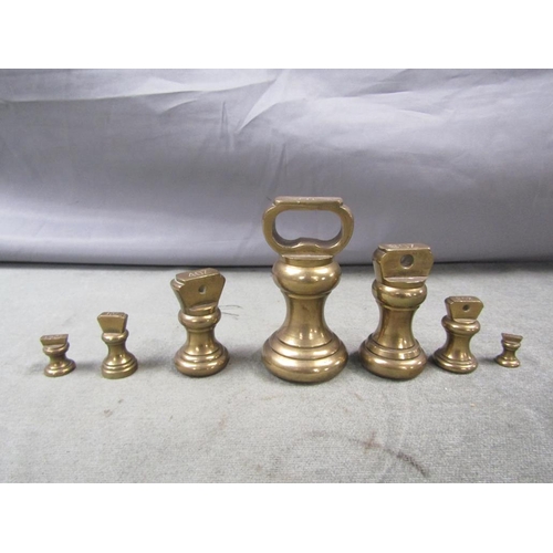 1356 - SET OF BELL WEIGHTS - LARGEST 9CM H