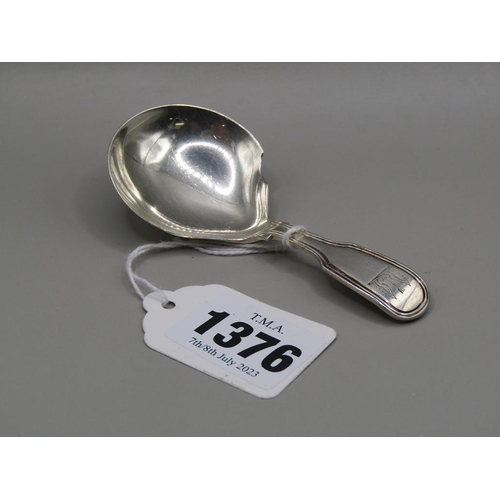 1376 - EARLY 19c SILVER CADDY SPOON