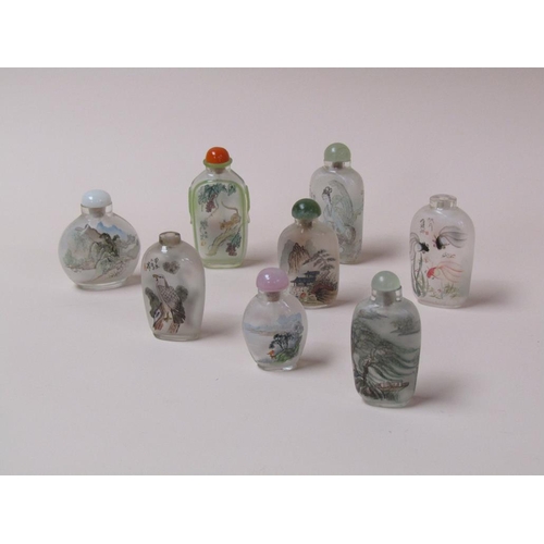 1407 - EIGHT ORIENTAL INSIDE PAINTED SNUFF BOTTLES