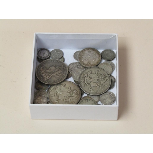 1419 - COLLECTION OF VICTORIAN AND OTHER SILVER COINS TO INCL THREE CROWNS