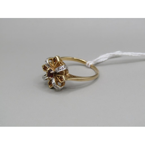 1446 - 14ct GOLD DIAMOND CROWN RING - SIZE T