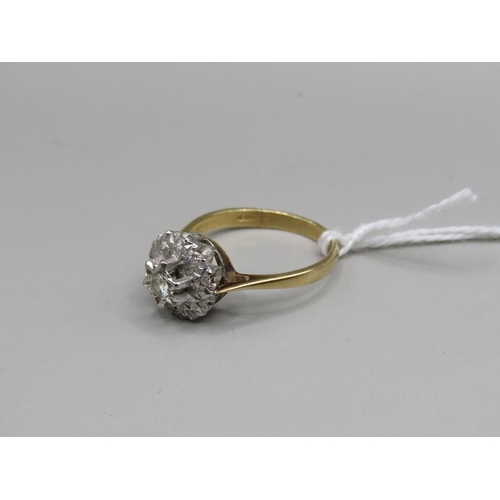 1457 - 18ct GOLD DIAMOND SET RING SIZE O 1/2