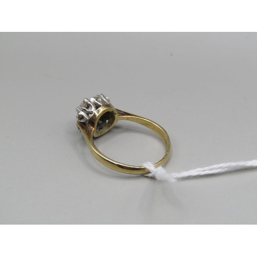 1457 - 18ct GOLD DIAMOND SET RING SIZE O 1/2