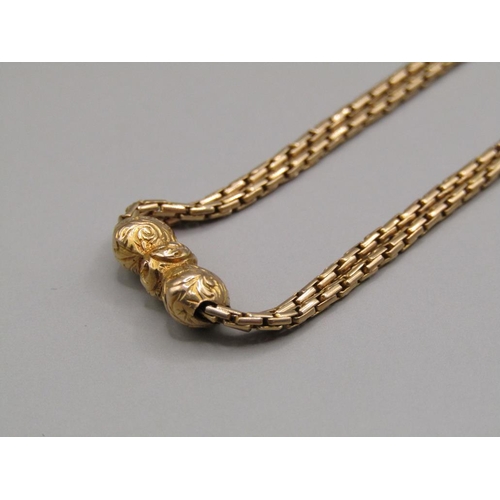 1464 - 18ct GOLD (TESTED) LONGUARD STYLE CHAIN 20.8g TOTAL