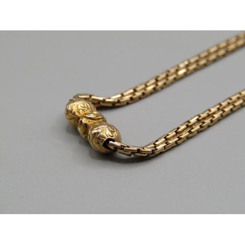 1464 - 18ct GOLD (TESTED) LONGUARD STYLE CHAIN 20.8g TOTAL