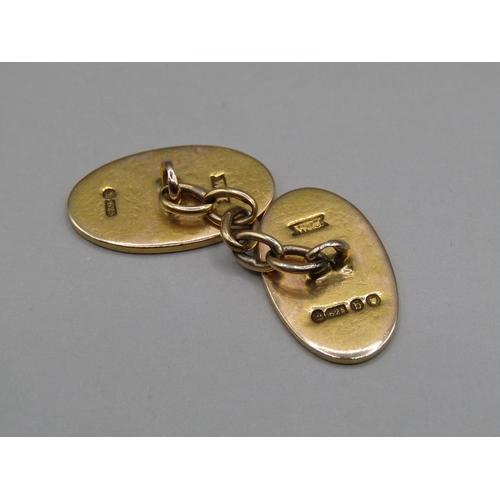 1466 - PAIR OF 15ct GOLD CUFFLINKS (A/F) 13g TOTAOL