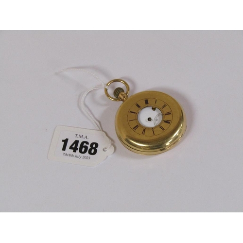 1468 - 18ct GOLD HALF HUNTER POCKET WATCH (A/F) 91.5g TOTAL