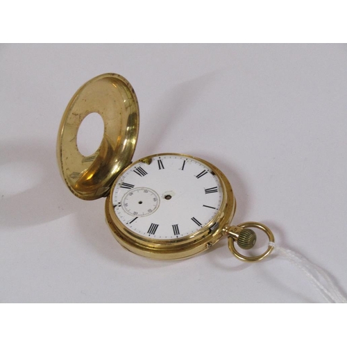 1468 - 18ct GOLD HALF HUNTER POCKET WATCH (A/F) 91.5g TOTAL