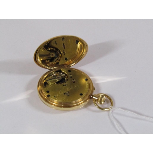 1469 - 18ct GOLD HALF HUNTER POCKET WATCH - JOHN HALL AND CO. MANCHESTER 106g TOTAL WEIGHT