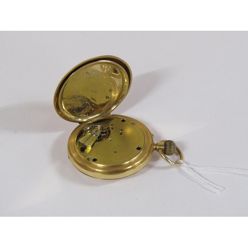 1470 - 18ct GOLD HALF HUNTER POCKET WATCH 98.3g TOTAL WEIGHT