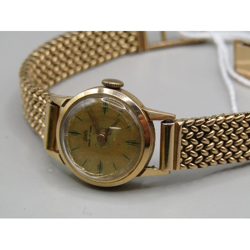 1476 - 18ct GOLD GALA LADIES WATCH, TOTAL WEIGHT 26.8g