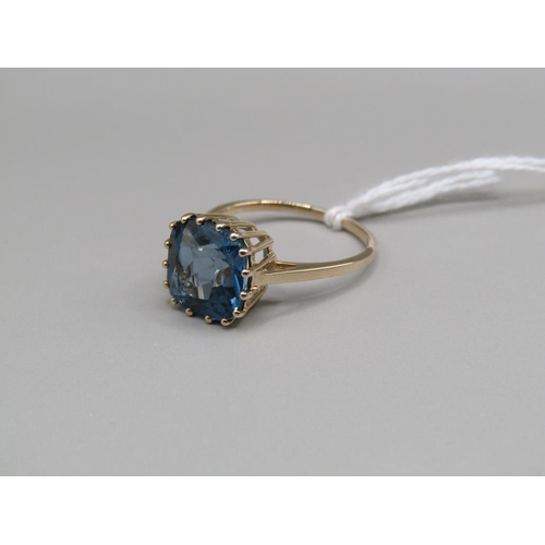 1489 - 9ct LONDON BLUE TOPAZ RING O