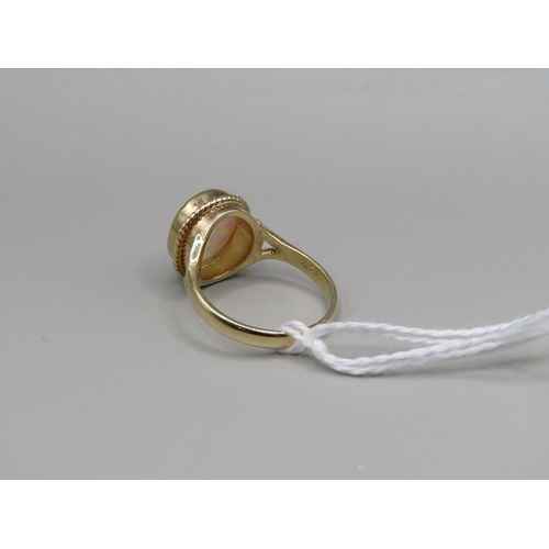 1493 - GOLD ON SILVER OPALINE RING SIZE P