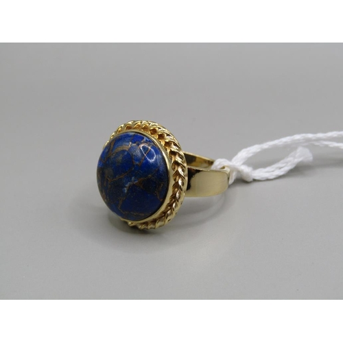 1503 - SILVER GILT LAPIS LAZULI RING P 1/2